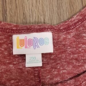EUC LuLaRoe 2XL Red midi short sleeve dress